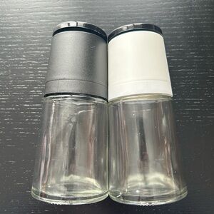 5/$25 Black and White Glass Salt and pepper Grinders